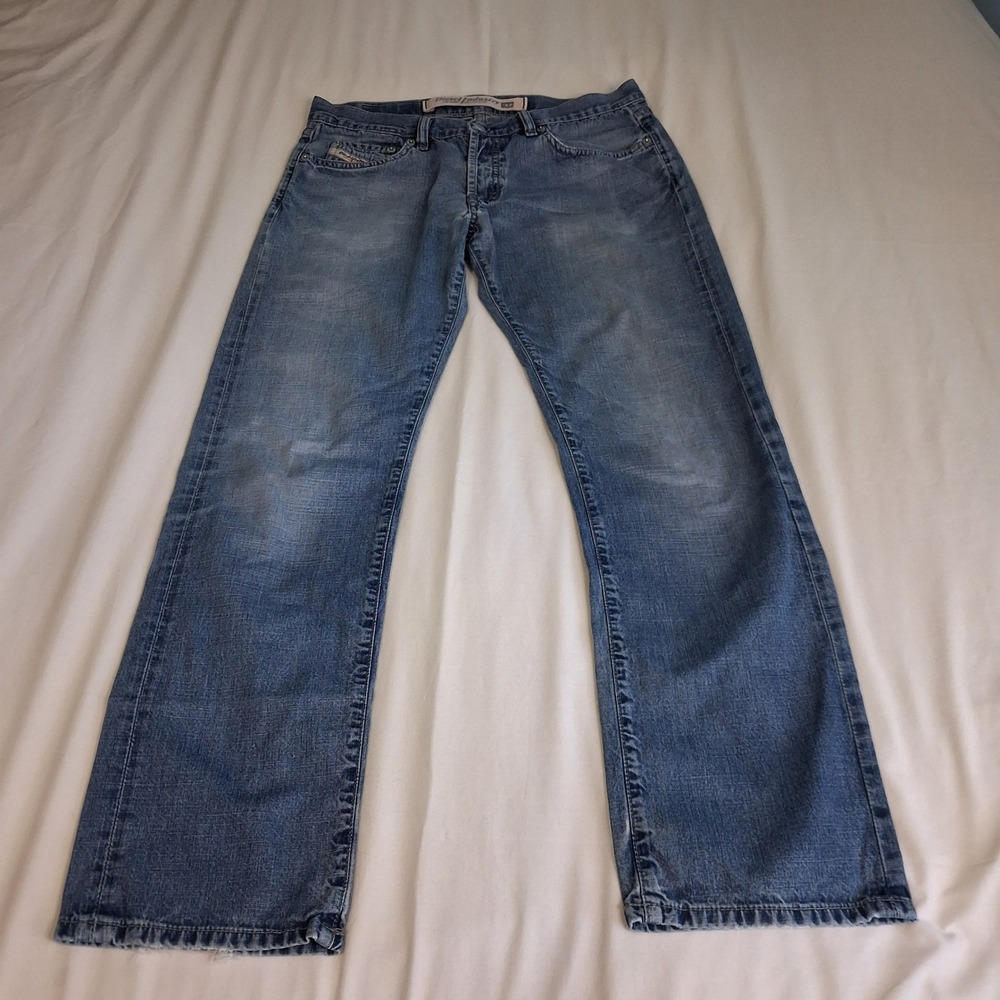 Diesel Industry Denim Division Mens Blue Straight Leg Button Fly Jeans 30x29
